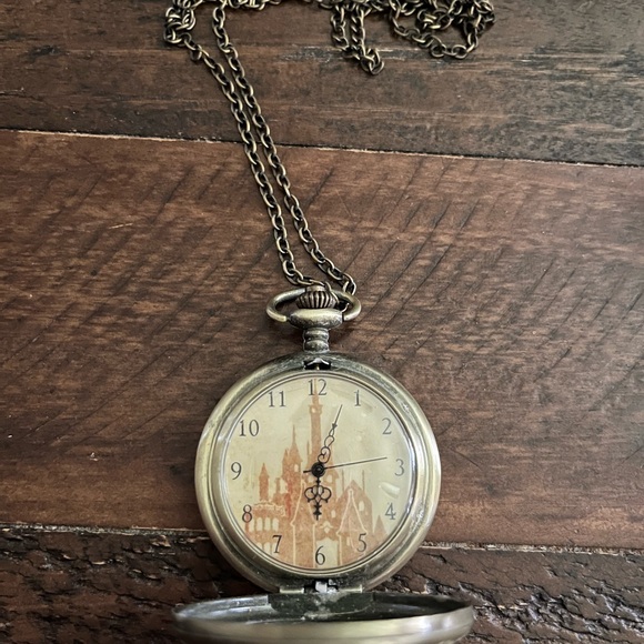 Disney Beauty and the Beast Enchanted Rose Pocket Watch Necklace - Picture 2 of 2